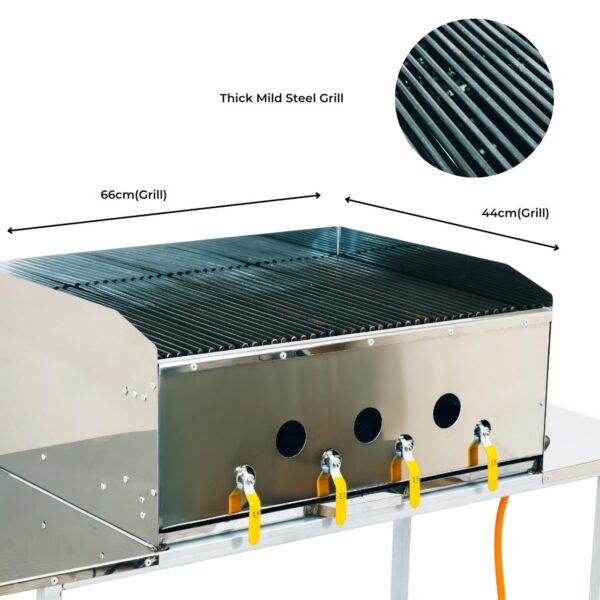 Stainless Steel Gas Flame Griller - 4 Burner 02