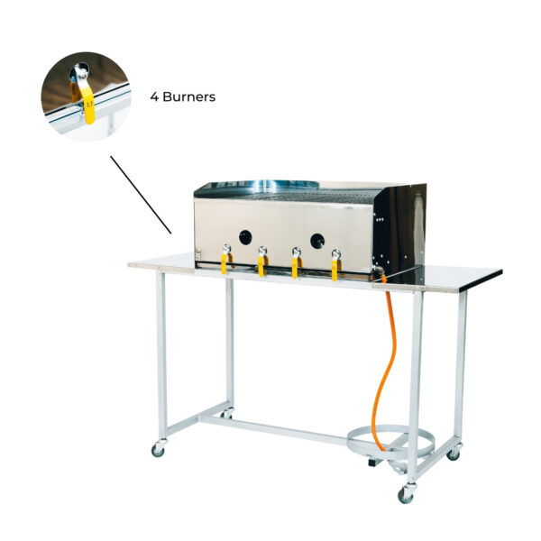 Stainless Steel Gas Flame Griller - 4 Burner 03